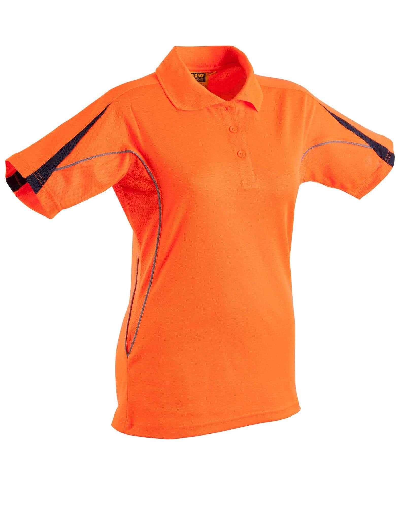 Australian Industrial Wear Work Wear Fluoro Orange/Navy / 8 HI-VIS LEGEND SHORT SLEEVE POLO Ladies' SW26A